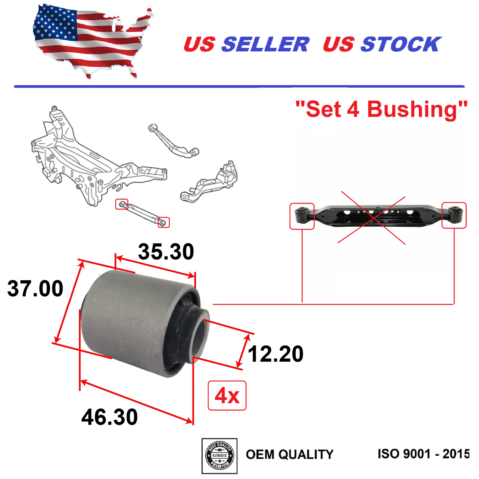 Rear Suspension Trailing Control Bushing For Nissan Rogue - Select - Sport  08-19