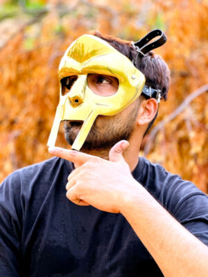 Mf Doom Golden Finished Mad-Villain Mask | Aluminum Face Armour