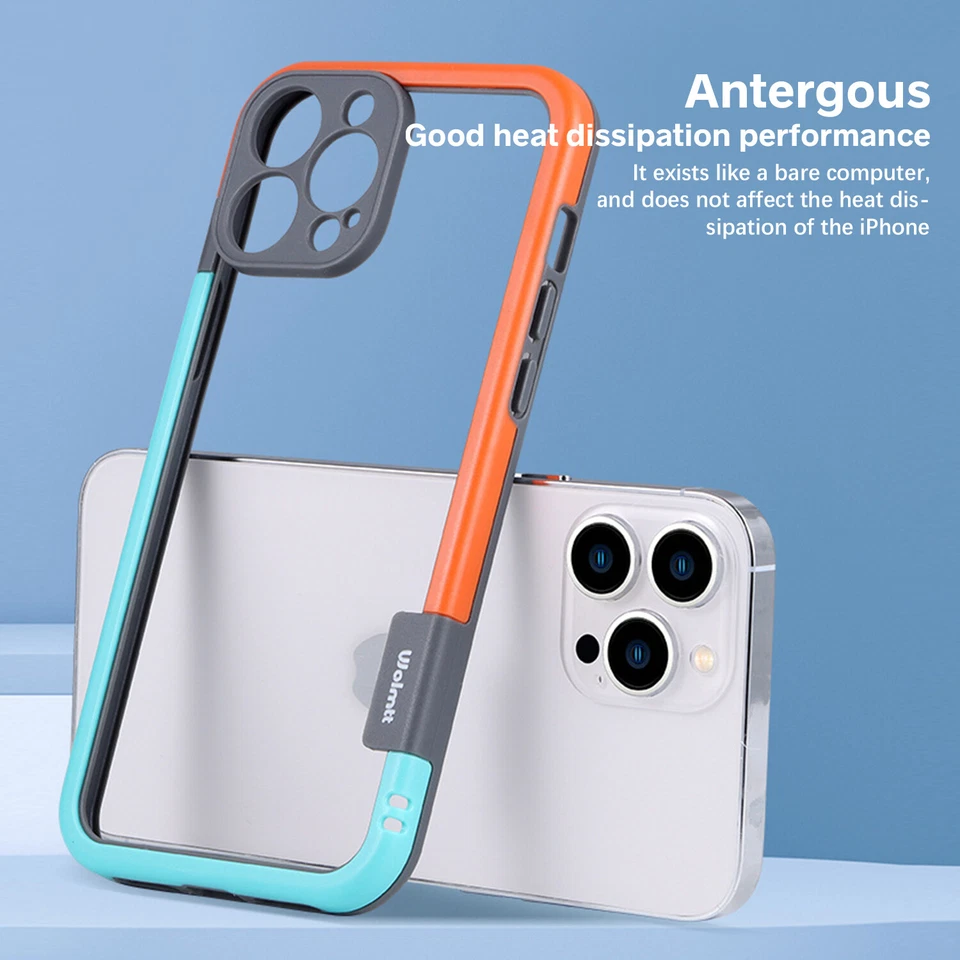 Silicone Bumper Frame Heat Dissipation Case For iPhone 15 Pro Max 14 13 Cover - Image 2 of 4
