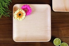 Einweg 10 Zoll (25 cm) große Bambus Teller Palmblatt umweltfreundlich Picknick Party