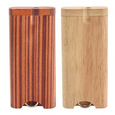 Caja de madera Dugout y kit de varilla de limpieza y bateador de metal para fumar tabaco