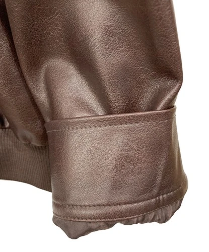 Codegraphy Fake Leather Jacket Men's Size Free Brown image 4