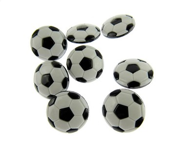 Round Football Soccer Button Black & White Ball 18mm Kids Shank Button