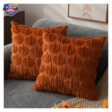 Fall Pillow Covers 18x18 Inches Set of 2 Pumpkin Decor for Sofa Couch Living