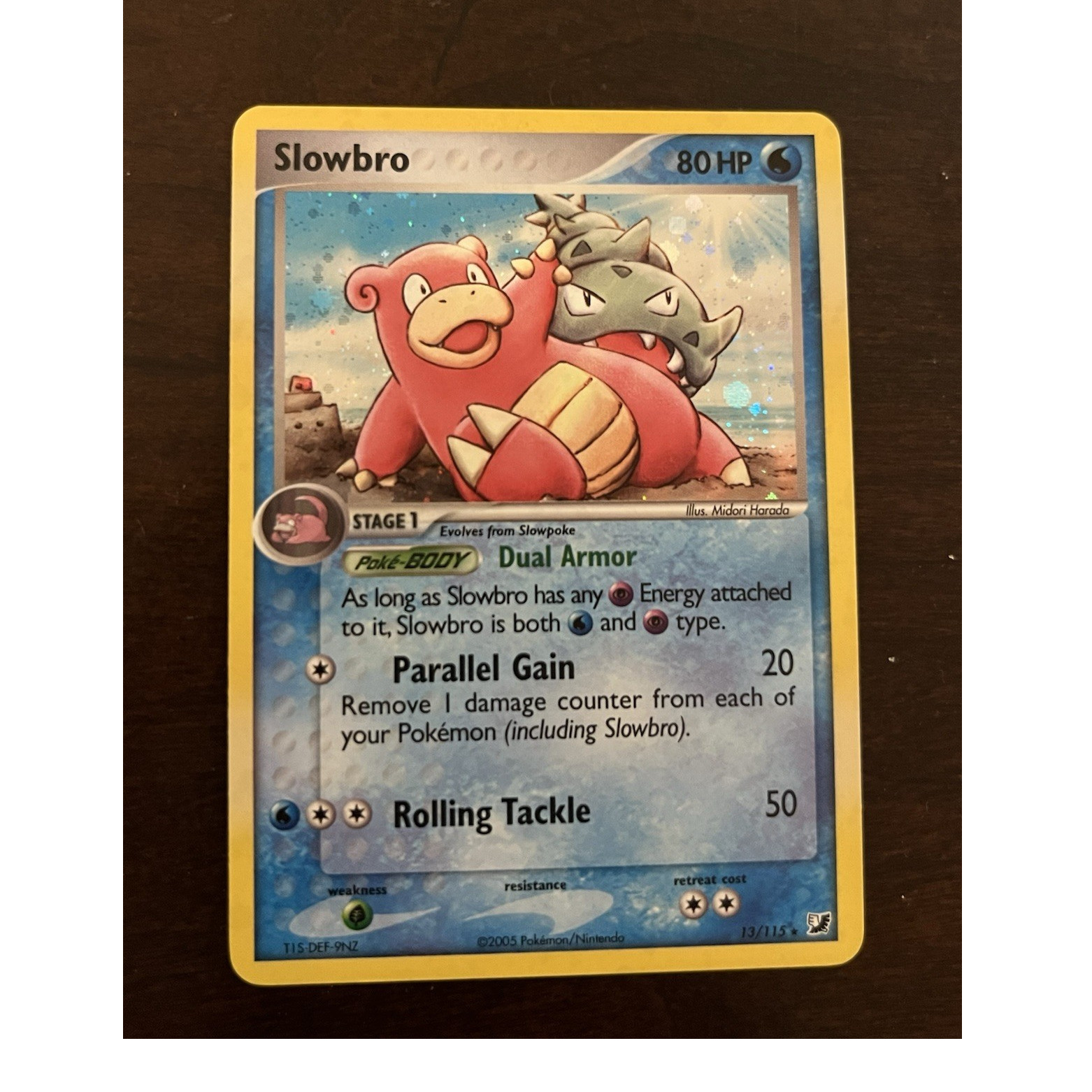 Pokémon Slowbro 13/115 Unseen Forces Holo Rare Card 80 HP Stage 1 English