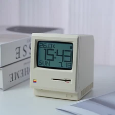 Retro Macintosh Digital Alarm Clock  Maclock 1984 Apple Mac Clock Rechargeable