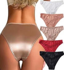 Lotto 5 confezioni mutandine intimo donna sexy pizzo raso donna traspiranti hipster
