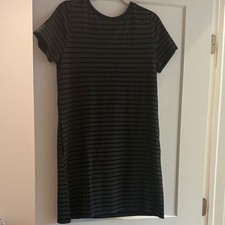 LOFT Black and White Striped Mini Dress