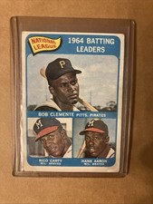 Topps 1965 1964 Batting Leaders #2 Hank Aaron Rico Carty Bob Clemente HOF