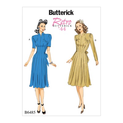 Schnittmuster elegantes Kleid Butterick B6485 E5 14-22 (Gr. 40-48) Dt. Anleitung