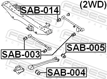 2x MOUNTING CONTROLTRAILING ARM SAB-004 FOR SUBARU OUTBACK/LEGACY FORESTER 2.2L - Image 3 of 4