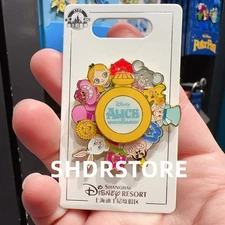 Disney pin authentic 2025 Alice in wonderland spinner shanghai disneyland