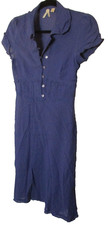 Maeve 2 blue cotton dress fit flare button front light weight anthropologie