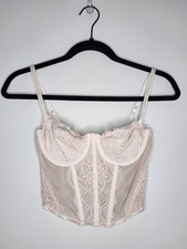 White Lace Bustier Corset Top with Adjustable Straps