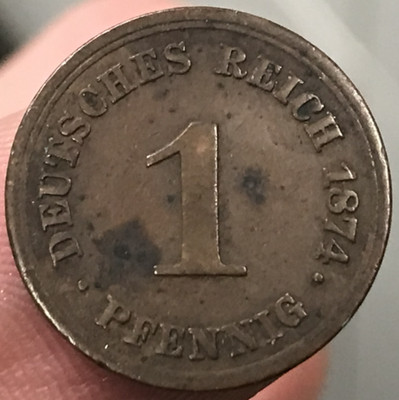 1874-E Germany German Empire 1P 1 Pfennig KM# 1