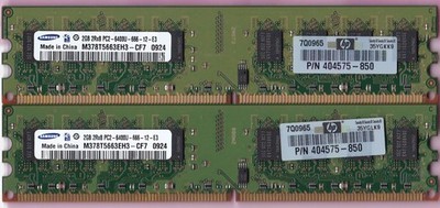 4GB 2x2GB PC2-6400 DDR2-800 SAMSUNG M378T5663EH3-CF7 Memory Kit HP 404575-850