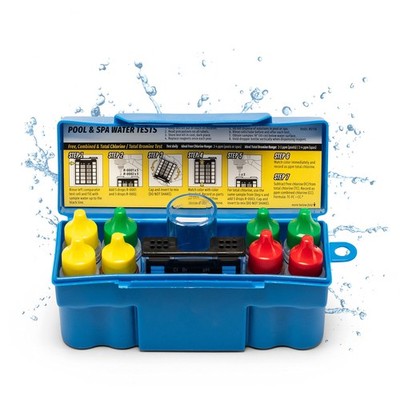 K-1004 DPD, 6-in-1 Pool Test Kit for for Free & Total Chlorine, Bromine, pH, ...