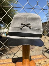 Henschel Hat Co Men L Civil War Kepi Grey Suede Leather Confederate Infantry Cap