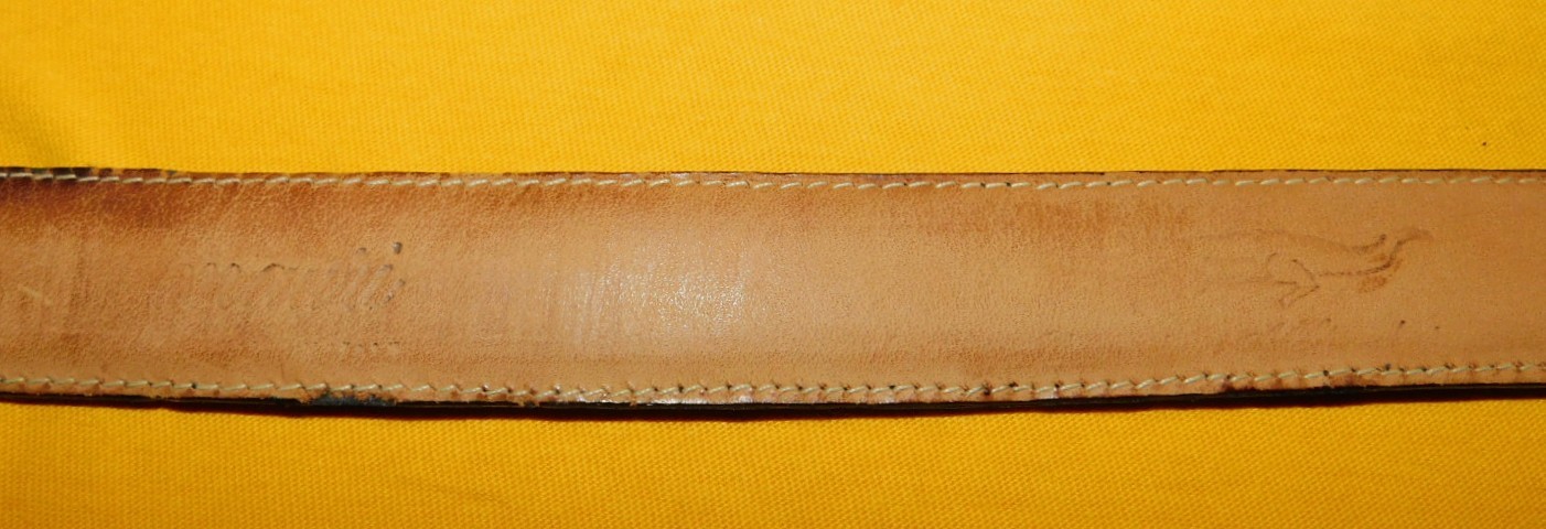 MEN'S MAURI MADE IN ITALY BLACK GENUINE ALLIGATOR SLIM BELT SIZE 32/80cm..