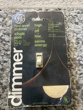 NOS GE Two Level Toggle Dimmer Switch  for 1-Switch Circuits.  120v 300watt