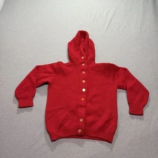 Women's Button Up Hoodie Small Minimalist Lounge Cherry Red