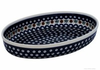 Bunzlauer Keramik Auflaufform / Gratinform / Backform Oval 31X22X5,5Cm Dekor 41