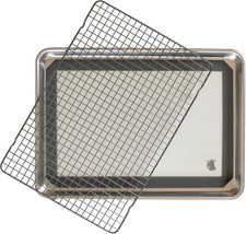 Naturals Half Sheet Pan, Deluxe Silicone Liner and Cooling Rack, Cookie or Roast