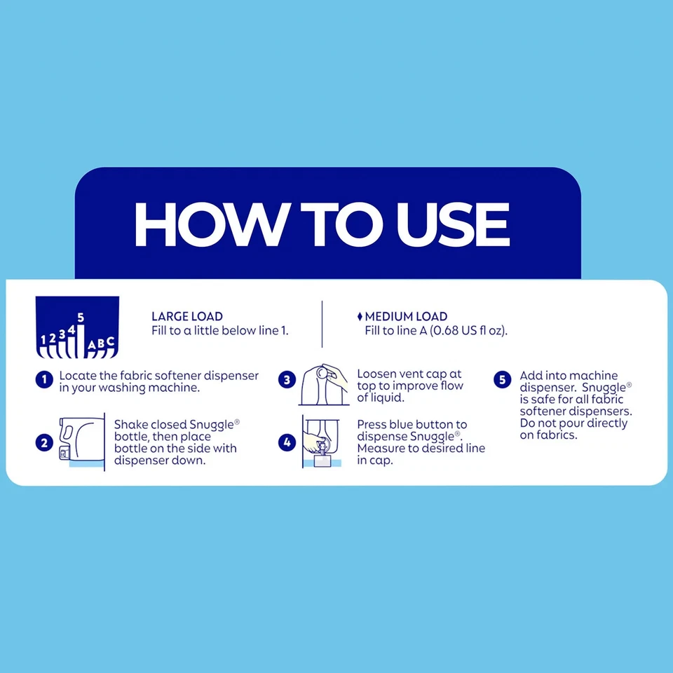Suavizante líquido de telas Snuggle Advanced Softness, Blue Sparkle 259 cargas, 176 oz Foto 4 de 4