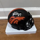 John Elway Autographed Mini Lunar Eclipse Broncos Helmet Beckett Witnessed COA