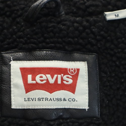 Levi's Faux leather Jacket M black Blouson Hoodie Men's - Picture 7 of 8