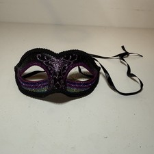 NWT Black Venetian Classic Masquerade Costume Eye Mask Prom Halloween Party