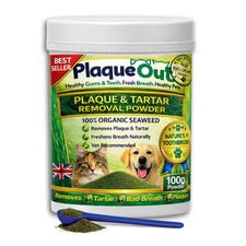 PLAQUE OUT 100g Cat and Dog Pot Oral Plaque Off Tartar Bad Breath ORGANIC Powder