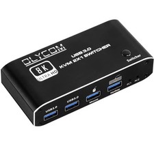 KVM HDMI Switch 1 Monitor 2 Computers Support USB 3.0 8K 60Hz Displayport 2PC