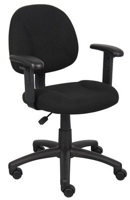 B316-BK Perfect Posture Delux Fabric Task Chair with Adjustable Arms in Black...
