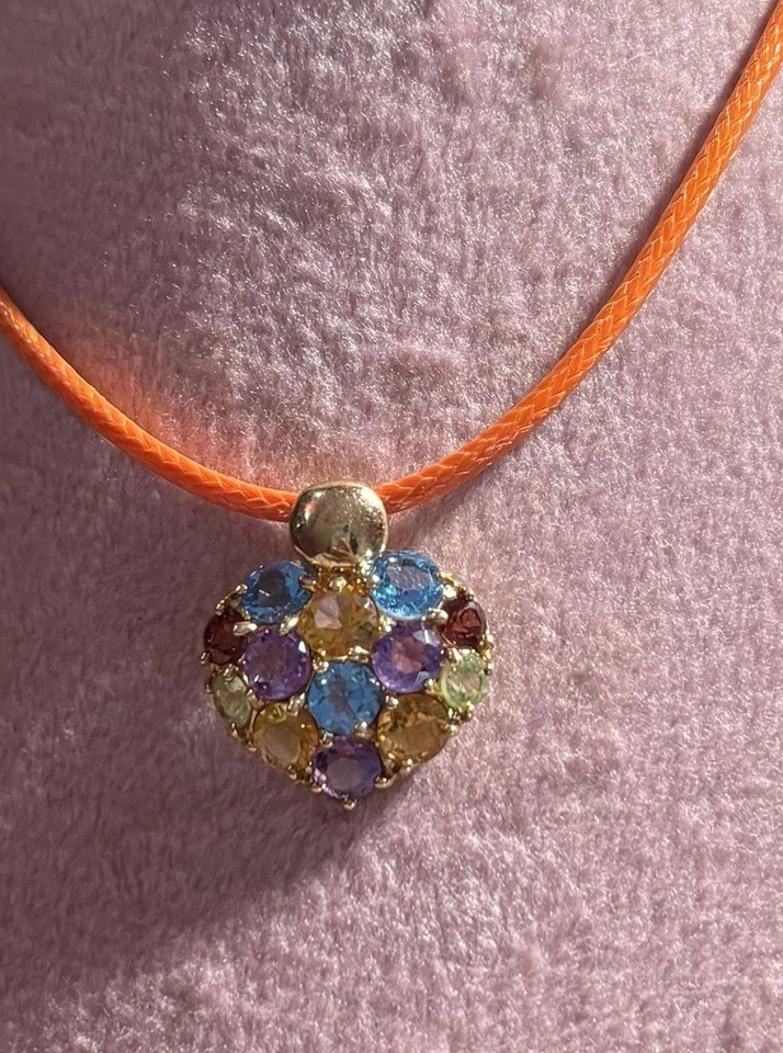 14k Multicolor Pendant Slide Stones  2.2G 14k 13stones Large  .63in 1.9mmB - Image 4 of 4