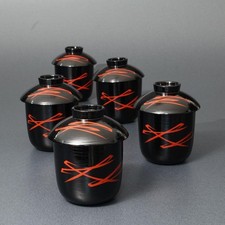 Wajima Lacquerware Small Soup Bowls Set of 5 w/Box