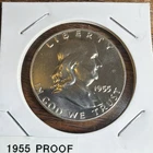 1955 Proof Franklin Half Dollar 50C Silver Cameo Uncirculated