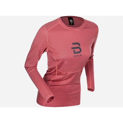 DAEHLIE ACTIVE WHOOL LONG SLEEVE DUSTY RED TEE SHIRT LANGARM GR. M
