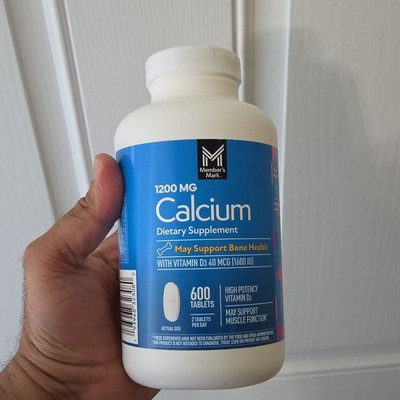 Member's Mark Calcium 1200mg Vitamin D3 Tablets Bone & Muscle Health 600ct