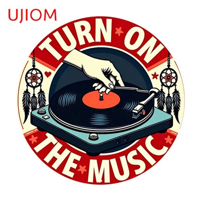 UJIOM Vintage DJ Graffiti Wall Stickers Creative Amusing Switch Panel Door 