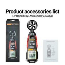 Handheld Anemometer HVAC Airflow Meter Humidity 0-100% RH Beaufort Scale 0-12