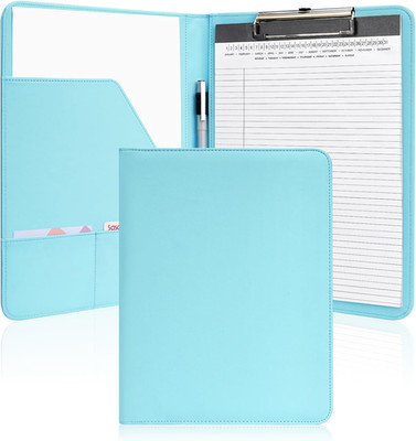 Professional Padfolio with Clipboard, Faux Leather Portfolio Folder Binder, 8.5