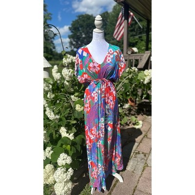 Pietro Brunelli  Milano Viscose Floral V-Neck Maternity Maxi Dress Size Medium