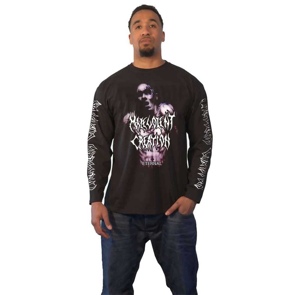 Malevolent Creation T Shirt Eternal Band Logo Official Mens Black Long Sleeve XL