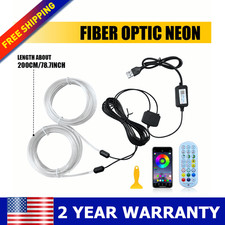 RGB LED Neon Light Trim Glow Optic Fiber Strip Car Interior Ambient Lighting Kit