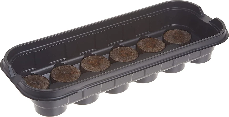 Bandeja Jiffy con 12 Kit de Invernadero Inicial Semillas de Pellets de Turba, 36MM con Tapa. Foto 2 de 4