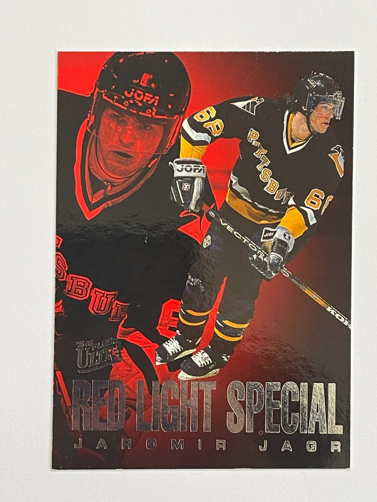 1995-96 Fleer Ultra Penguins Jaromir Jagr Red Light Special Insert #4