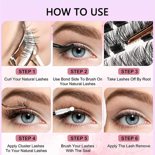Lash Clusters, 100Pcs DIY Individual Eyelash Extenisons Natural Look D Curl Clus - Picture 7 of 12