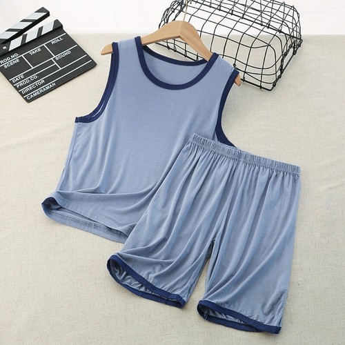 2PCS Kids Sleepwear Sleeveless Modal Cotton Vest Nightgown Top + Shorts sets - Picture 15 of 19