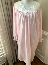 Fundamentals nightgown plus 1x gown sears polyester pink long sleeves warm cozy